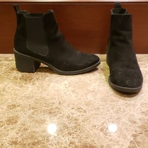 WOMEN'S H&M BLACK SUEDE BOOTIES ANKLE BOOTS SHOES